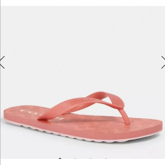New Coach Zak Signature Flip Flop Coral - Picture 1 of 4